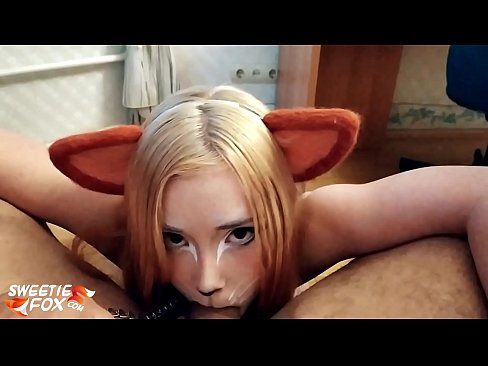 ❤️ Kitsune ngulu kontol lan cum ing dheweke tutuk ❤️ Kurang ajar ing kita